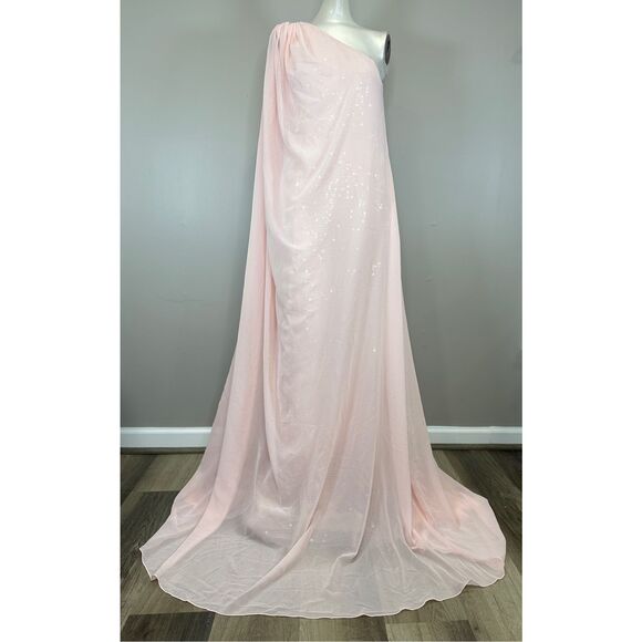 OZGUR MASUR One-Shoulder & Cape-Back Gown Size 38(US 6) $1895 - Picture 4 of 10